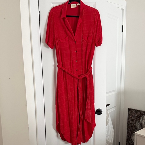 Anthropologie Dresses & Skirts - Anthropologie Maeve Red Shirt Dress